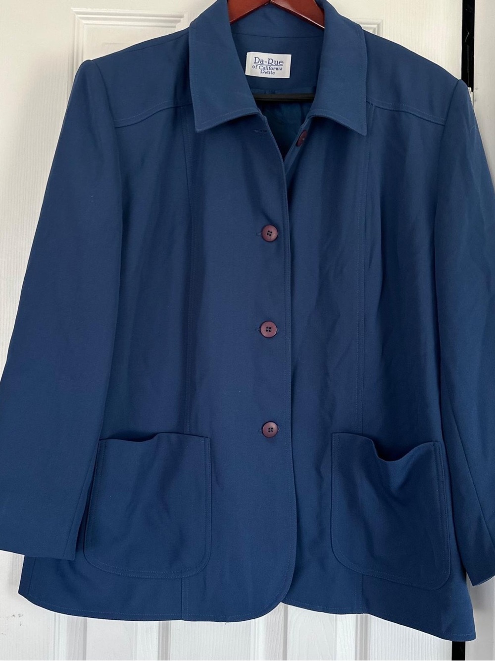 Classic Navy Button-Front Women's Blazer